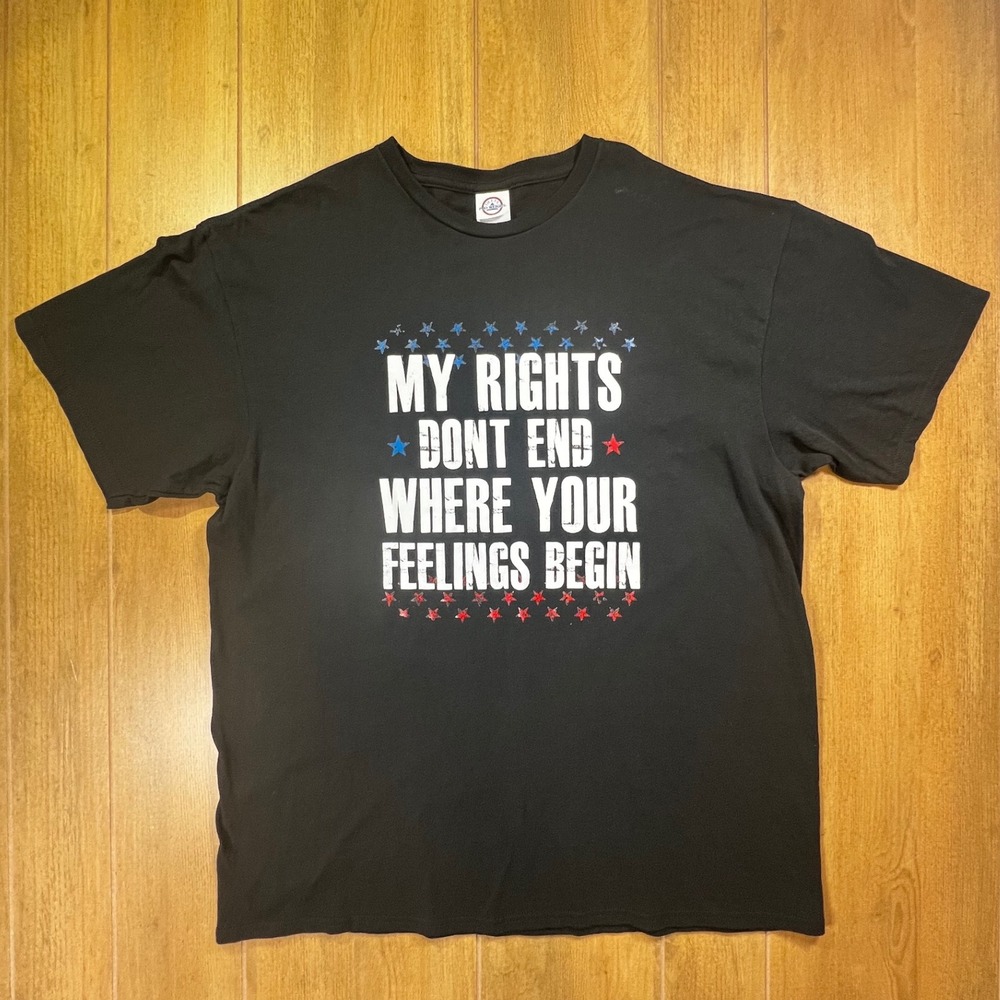 Delta Pro Black T Shirt My‎ Rights Dont End Where Your Feelings Begin Graphic XL